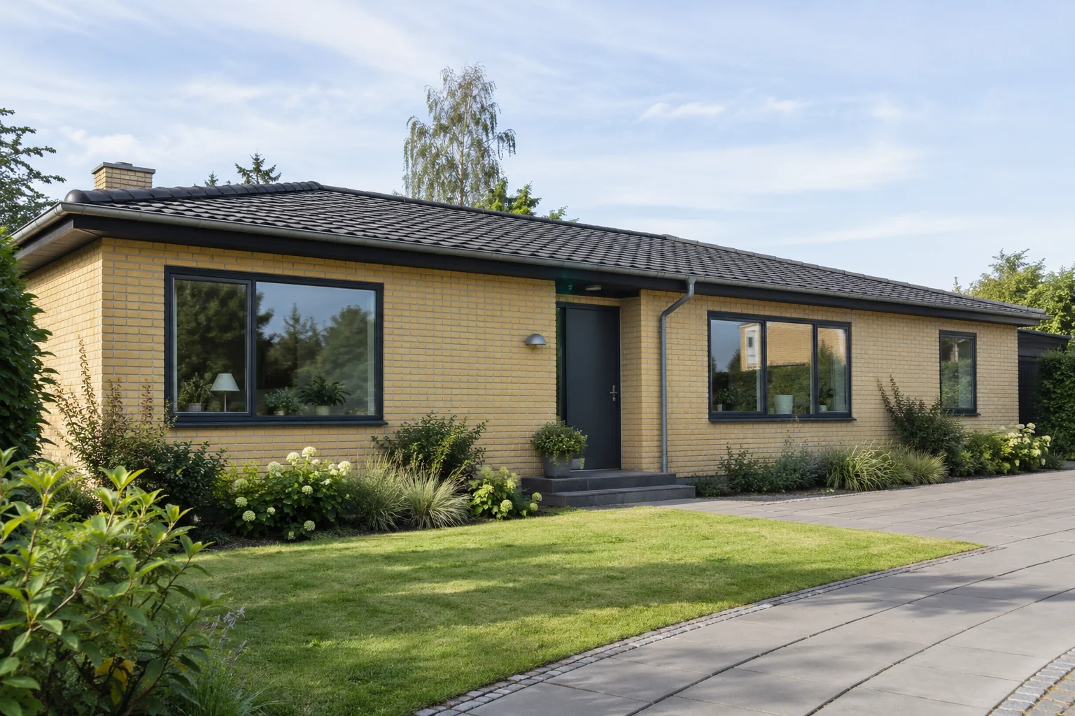 Parcelhuset med topstyrede vinduer — aidoits visualisering