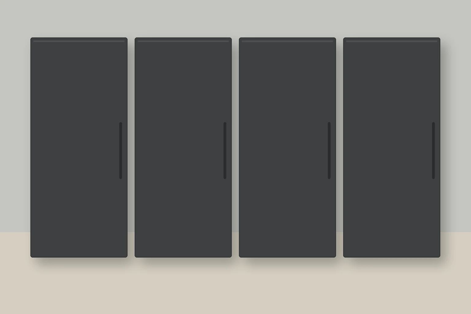 Køkken eksempel 1: L-køkken. Epoq Trend, Graphite. Vejledende AI-visualisering.